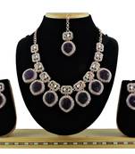Purple designer premium festive wear necklace set