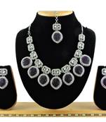 Purple designer premium festive wear necklace set