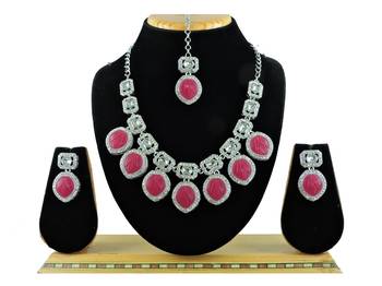 Red designer premium festive wear necklace set 1