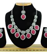 Red designer premium festive wear necklace set