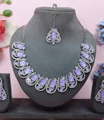 Purple designer premium festive wear necklace set