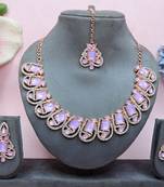 Purple designer premium festive wear necklace set