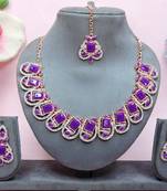 Purple designer premium festive wear necklace set
