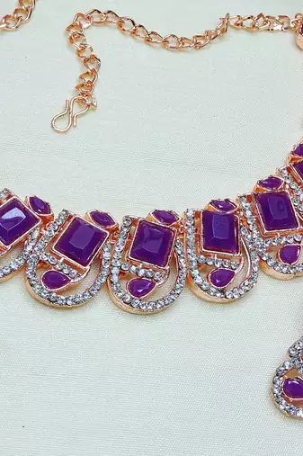 Purple designer premium festive wear necklace set
