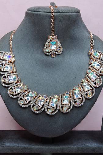 Multicolor designer premium festive wear necklace set