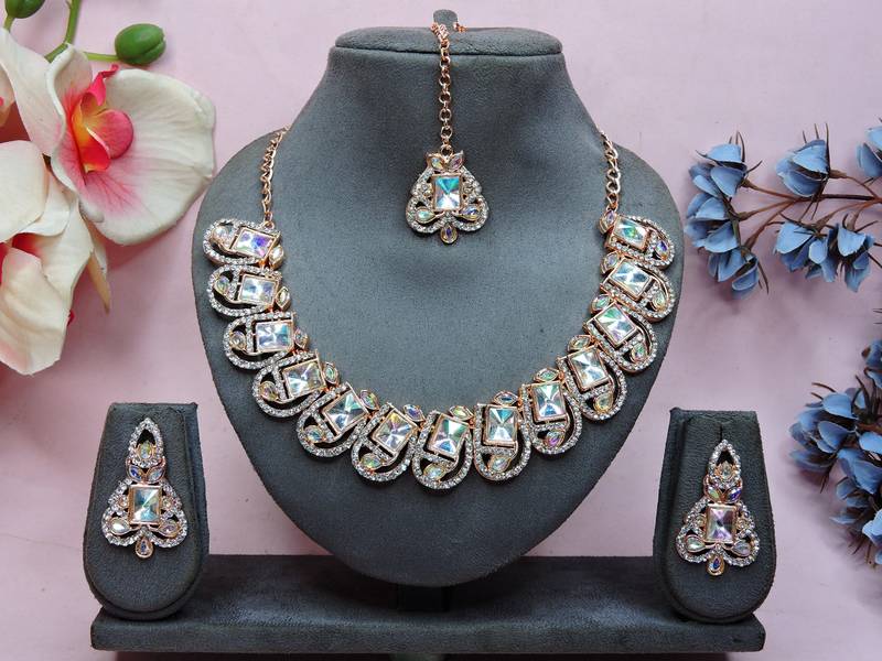 Multicolor designer premium festive wear necklace set
