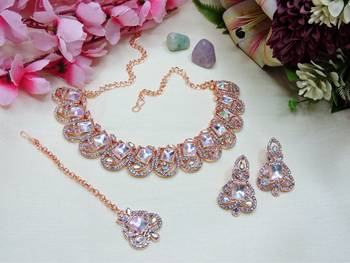 Multicolor designer premium festive wear necklace set 2