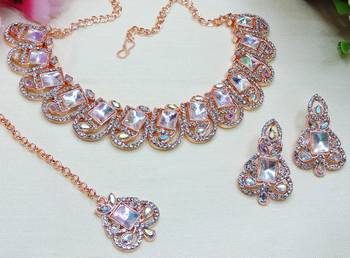 Multicolor designer premium festive wear necklace set 3