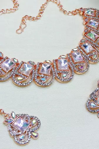 Multicolor designer premium festive wear necklace set