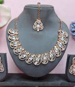 White designer premium festive wear necklace set