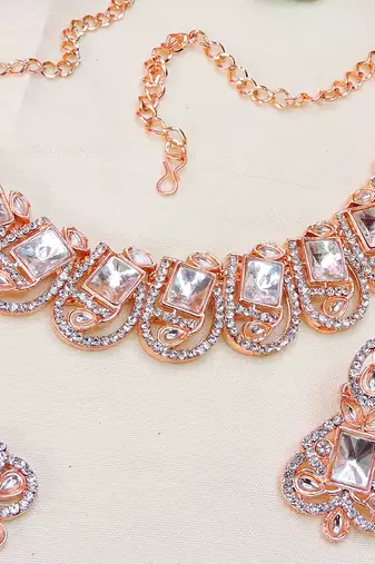 White designer premium festive wear necklace set