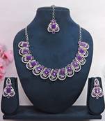 Purple designer premium festive wear necklace set