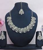 White designer premium festive wear necklace set