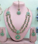 Turquoise designer premium festive wear necklace set