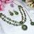 Green designer premium festive wear necklace set