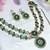 Green designer premium festive wear necklace set