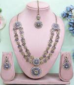 Purple designer premium festive wear necklace set