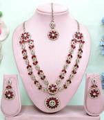 Maroon designer premium festive wear necklace set