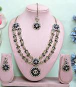 Blue designer premium festive wear necklace set