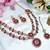 Red designer premium festive wear necklace set