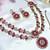 Red designer premium festive wear necklace set