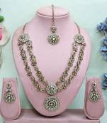 White designer premium festive wear necklace set