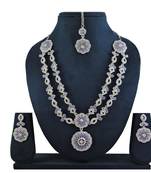 Purple designer premium festive wear necklace set