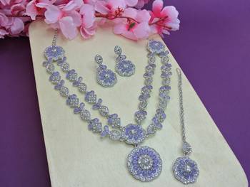 Purple designer premium festive wear necklace set 2