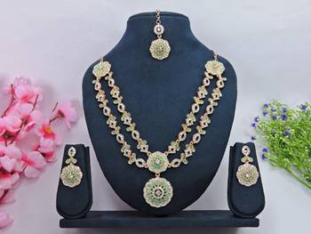 Turquoise designer premium festive wear necklace set 1