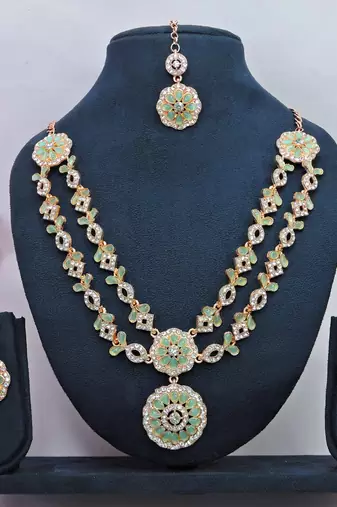 Turquoise designer premium festive wear necklace set