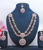 Purple designer premium festive wear necklace set