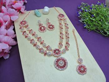 Purple designer premium festive wear necklace set 2
