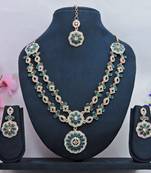 Turquoise designer premium festive wear necklace set