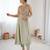 Sage green floral embroidered georgette straight kurta set for women with sequin work