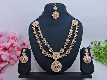 White designer premium festive wear necklace set 1