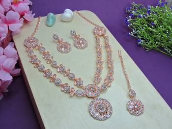 White designer premium festive wear necklace set 2