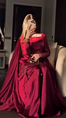 Rani color fendy silk blend embroidered kurta palazzo set with dupatta 1