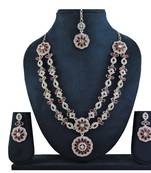 Purple designer premium festive wear necklace set