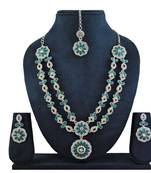 Turquoise designer premium festive wear necklace set