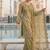 Olive crunchy fabric embroidered kurta palazzo set with dupatta