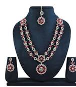 Red designer premium festive wear necklace set