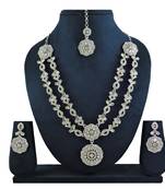 White designer premium festive wear necklace set