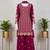 Magenta premium chinon embroidered sharara suit set with dupatta
