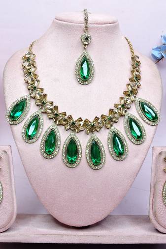 Turquoise designer premium festive wear necklace set