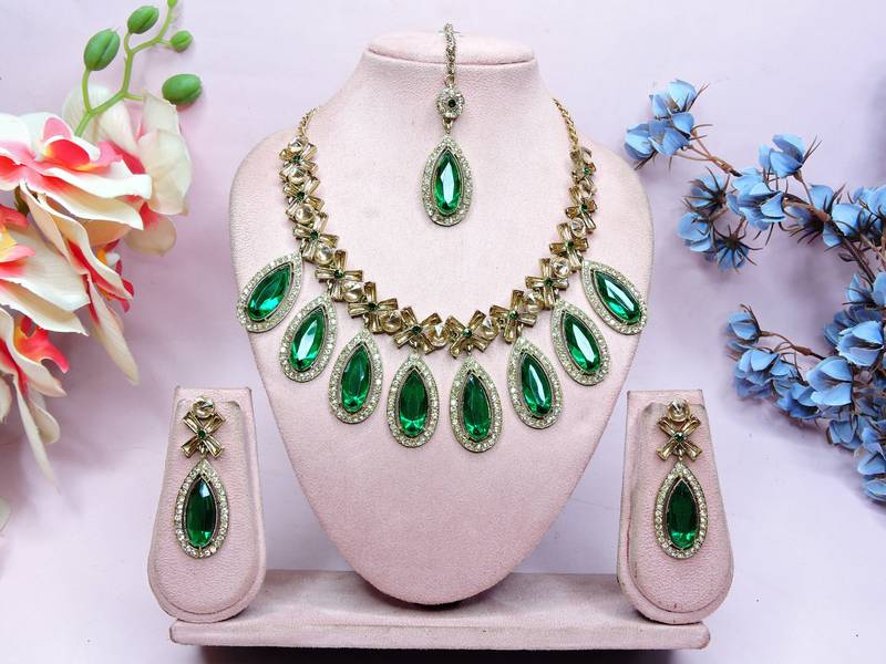 Turquoise designer premium festive wear necklace set
