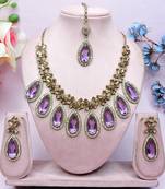 Purple designer premium festive wear necklace set