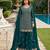 Teal green premium chinon embroidered sharara suit set with dupatta