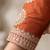 Orange premium chinon embroidered sharara suit set with dupatta