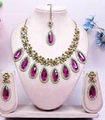 Purple designer premium festive wear necklace set