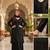 Black premium chinon beads work kurta palazzo set with border tassel dupatta